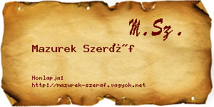 Mazurek Szeráf névjegykártya